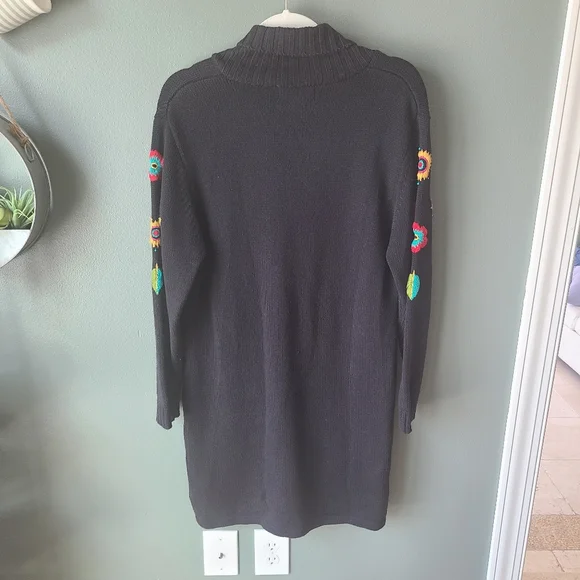 Bob Mackie Embroidered Button Down Duster Cardigan, Size Small - Picture 6 of 6